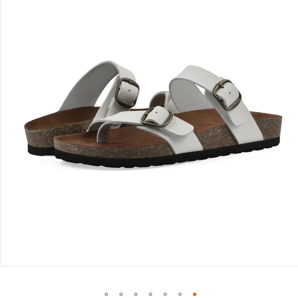 White Mountain White Buckle Sandals